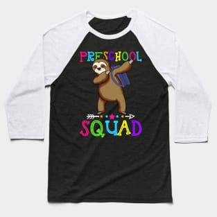 Sloth Team Preschool Squad Teacher Back To School Baseball T-Shirt